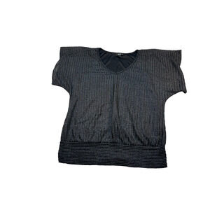 AGB Black Short Sleeve Blouse Size S (0226)